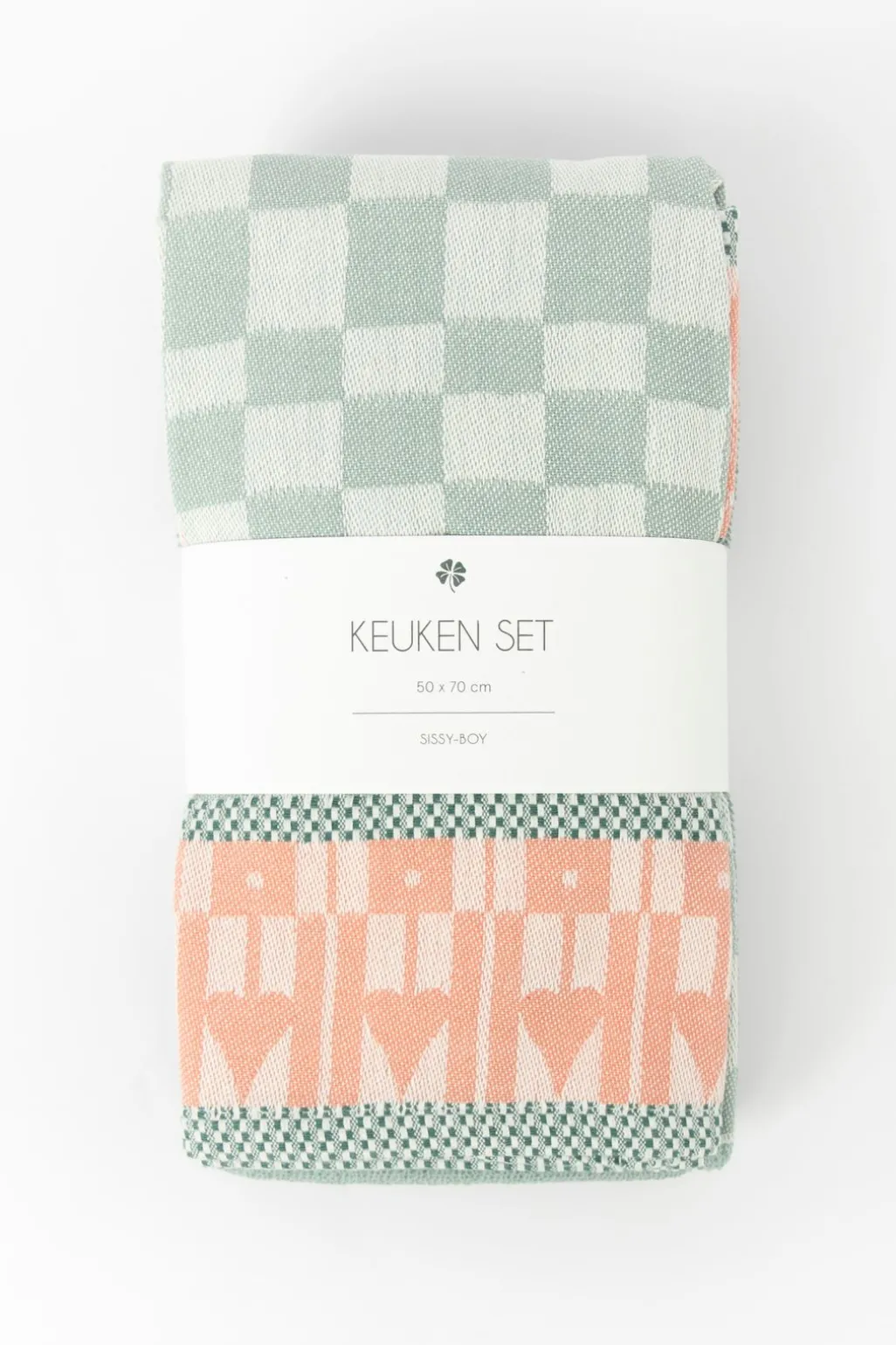 Groenblauwe handdoek en theedoek terry