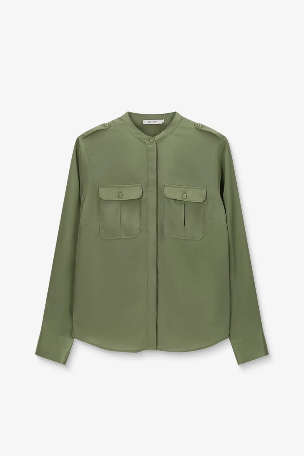 Groene blouse met borstzakken
