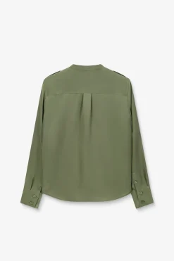 Groene blouse met borstzakken