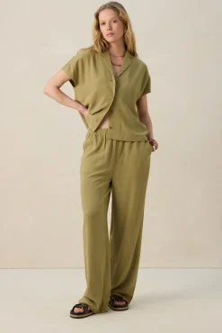 Groene blouse met korte mouwen