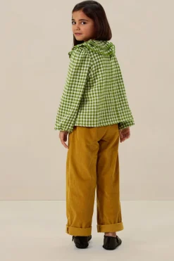 Groene blouse met ruffle kraag