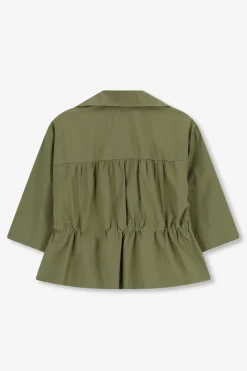Groene blouse met striksluiting