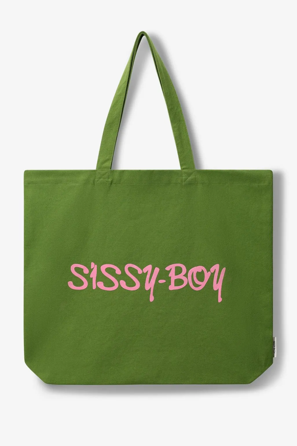 Groene canvas shopper large