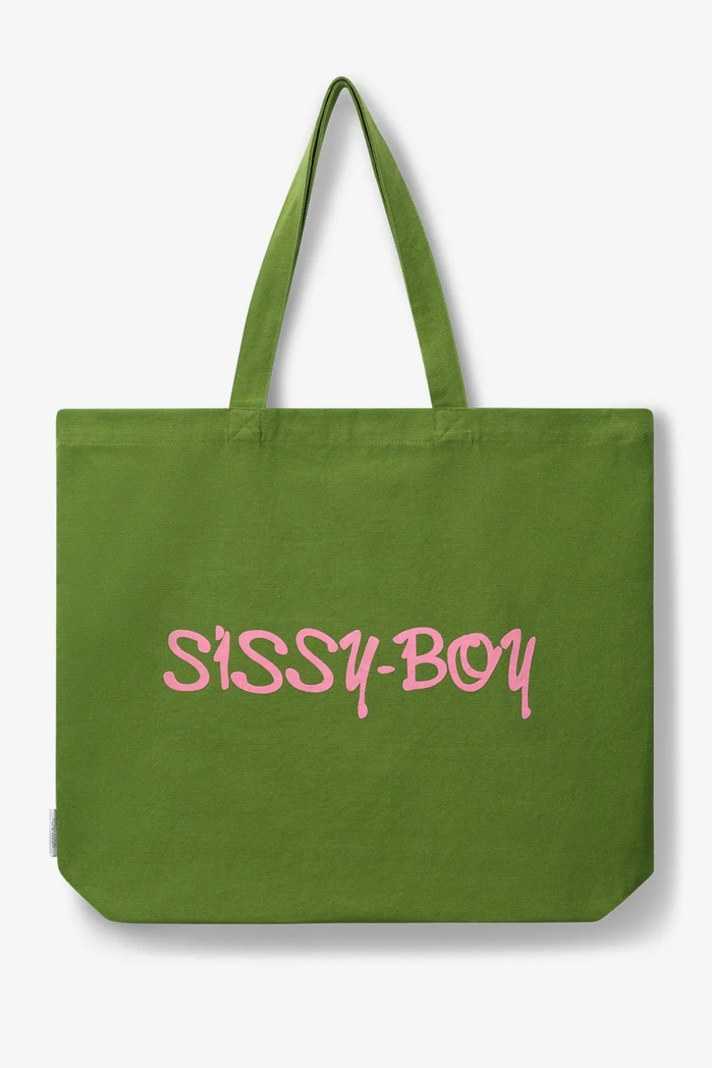 Groene canvas shopper large