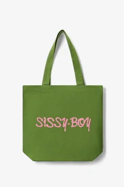Groene canvas shopper small