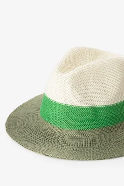 Groene colourblock zonnehoed