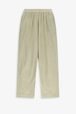 Groene corduroy broek met elastische taille