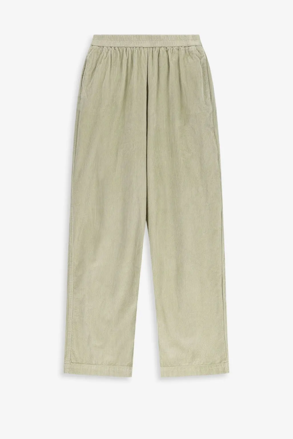 Groene corduroy broek met elastische taille
