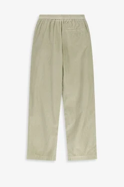 Groene corduroy broek met elastische taille