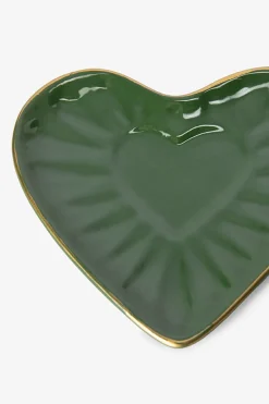 Groene gebaksbordjes hart