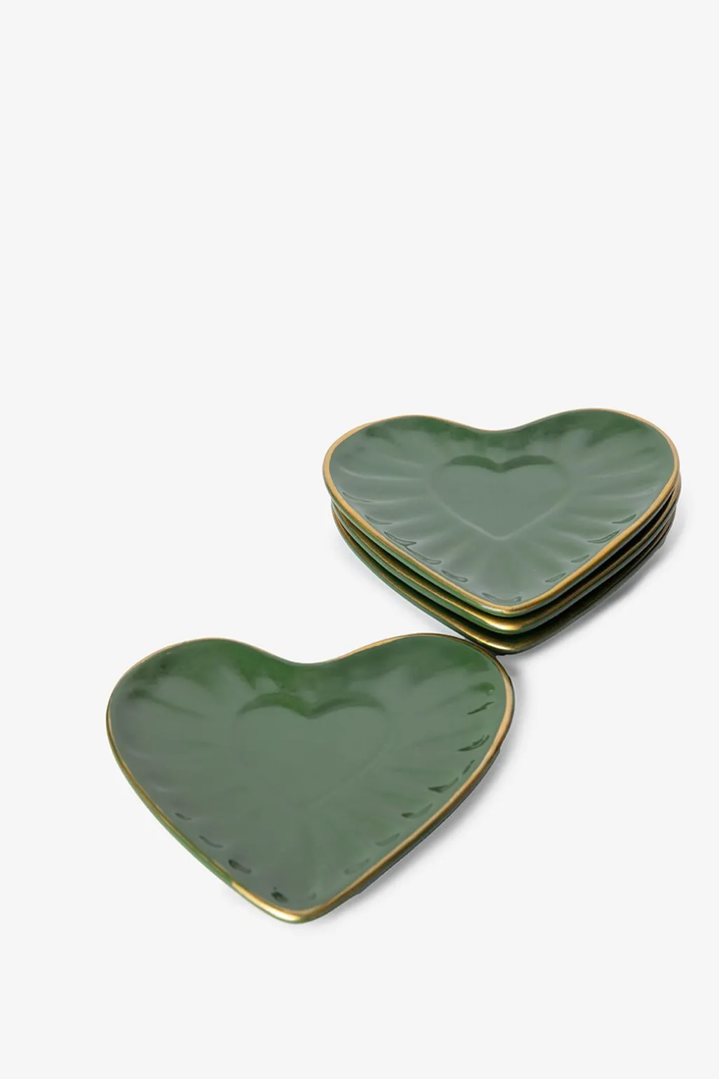 Groene gebaksbordjes hart