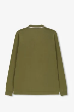 Groene gebreide polo
