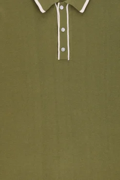 Groene gebreide polo