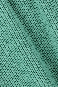 Groene gebreide trui met korte mouwen