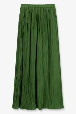 Groene geplooide maxi rok