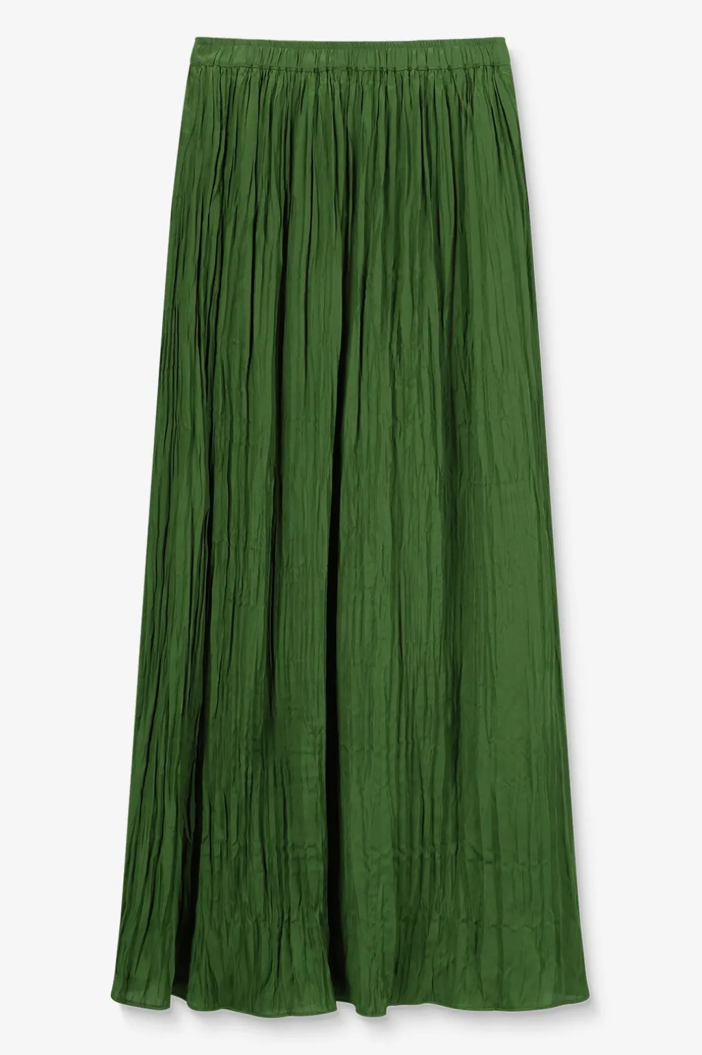 Groene geplooide maxi rok