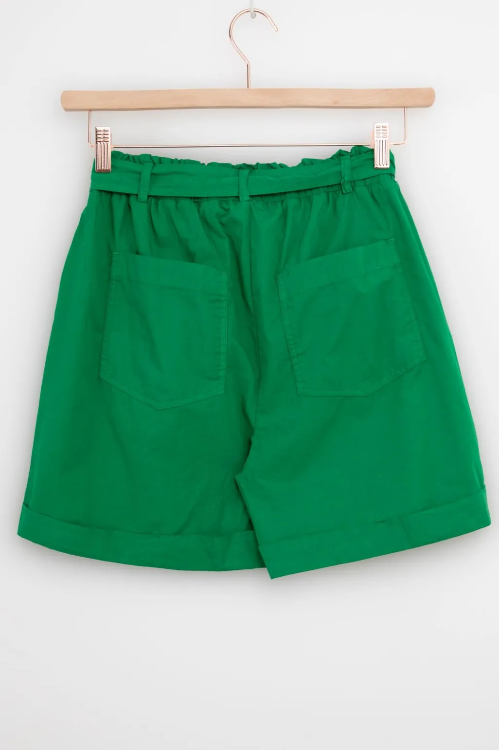 Groene high waist paperbag shorts