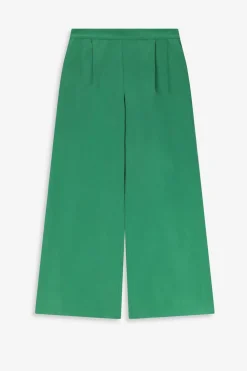 Groene high waist wide leg pantalon