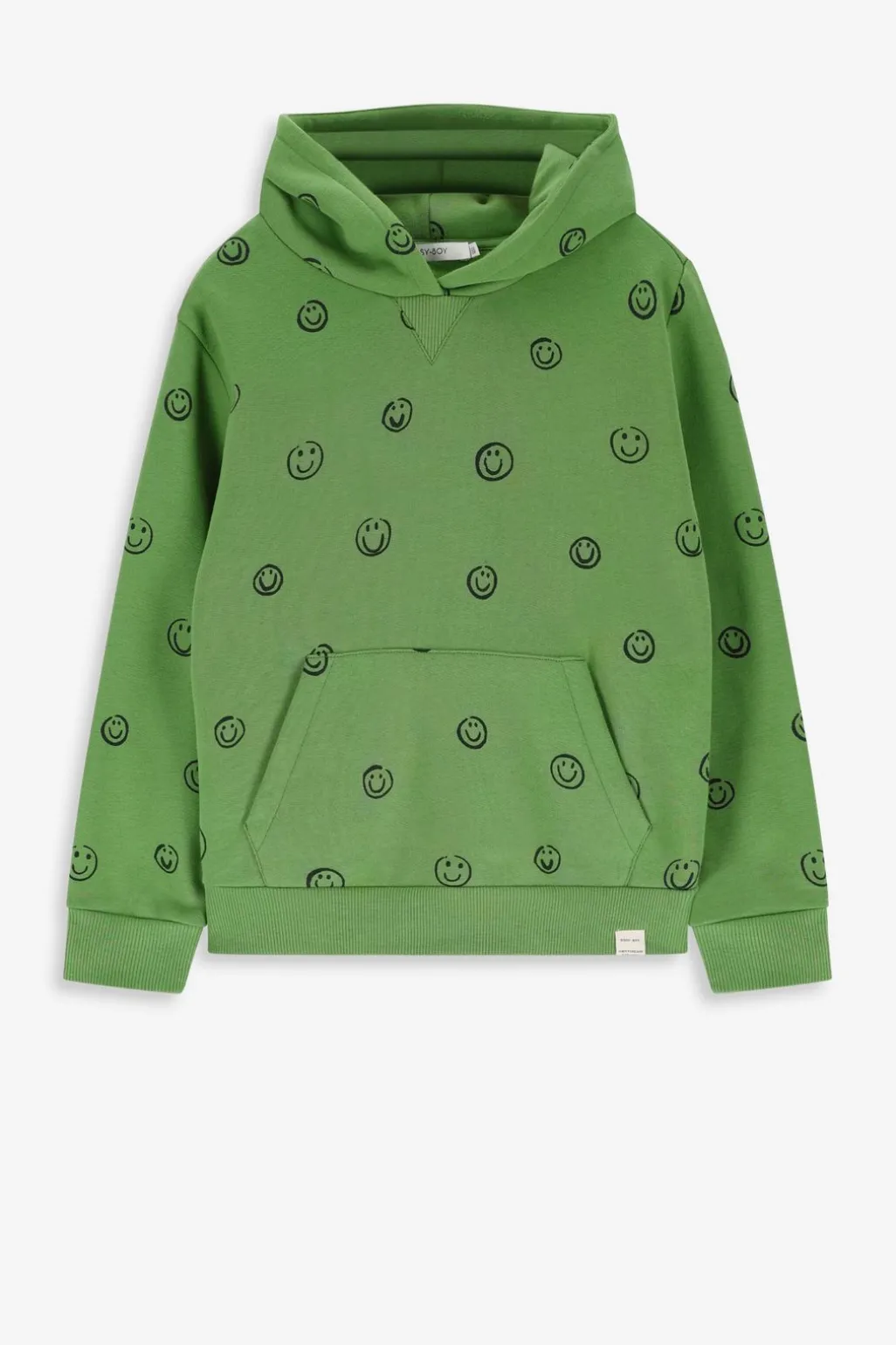 Groene hoodie met smiley print