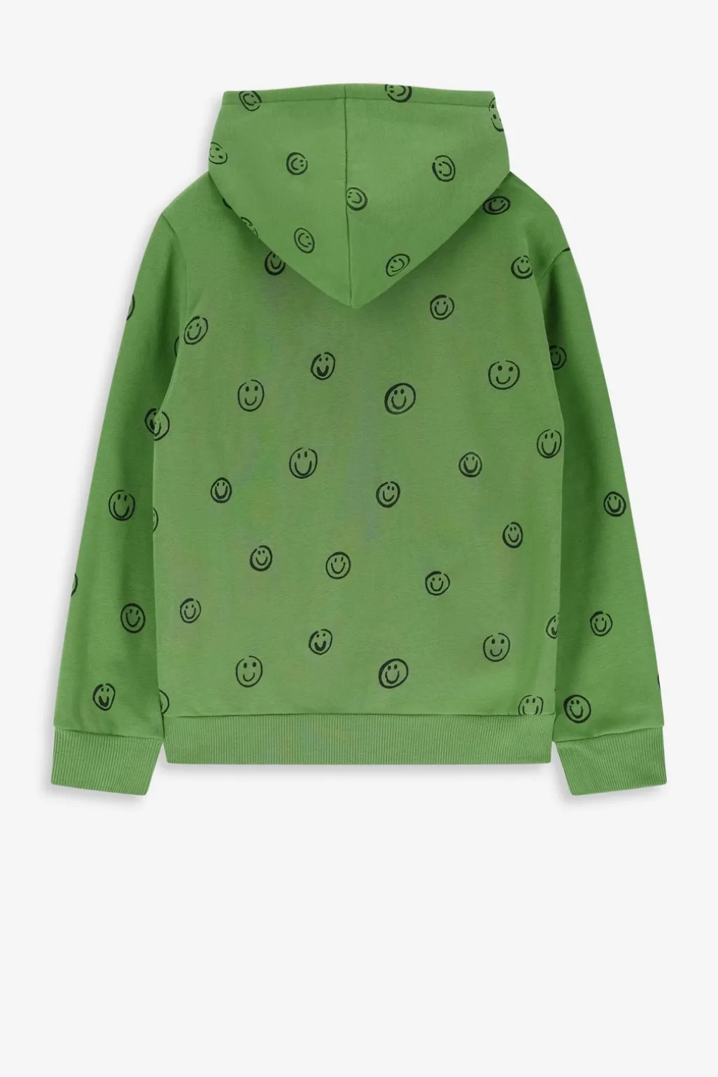 Groene hoodie met smiley print