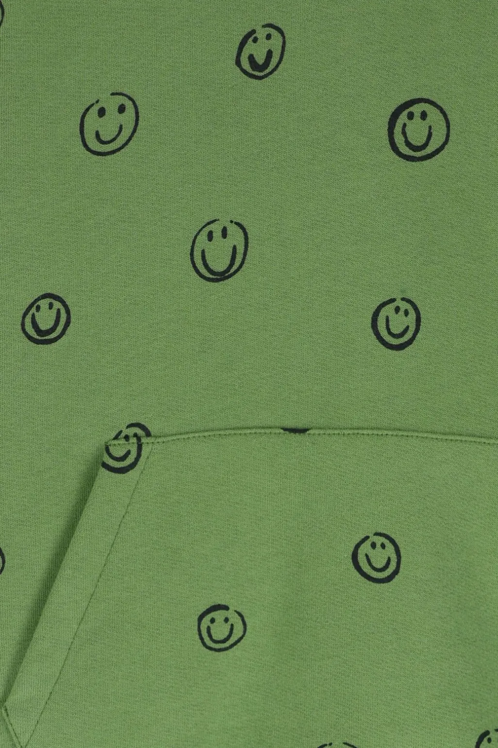 Groene hoodie met smiley print