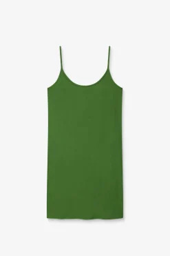 Groene jersey slip jurk