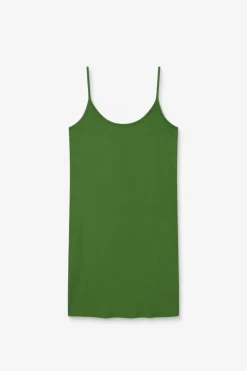 Groene jersey slip jurk