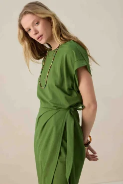Groene jersey wikkeljurk