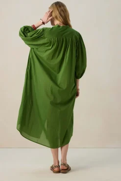 Groene jurk met ceintuur
