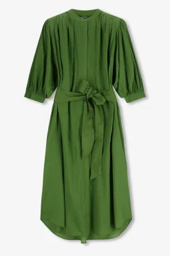 Groene jurk met ceintuur