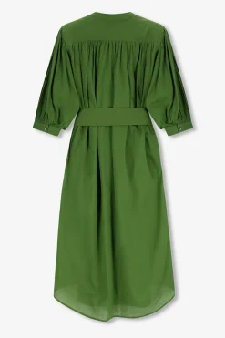 Groene jurk met ceintuur