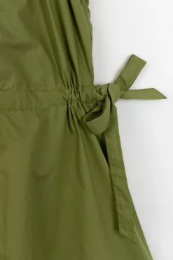 Groene korte poplin jurk