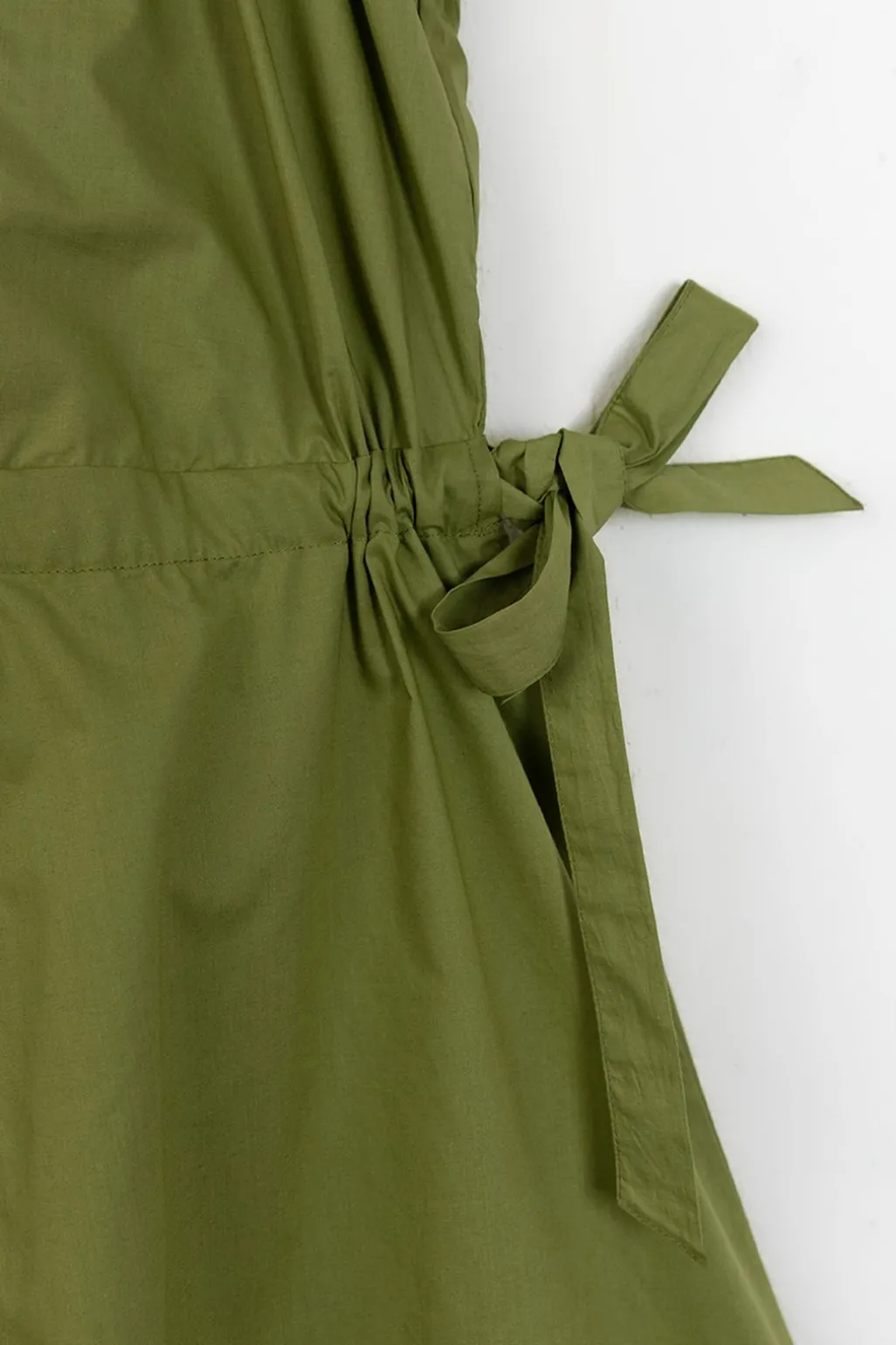 Groene korte poplin jurk