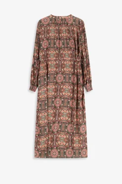 Groene lange jurk met mozaïek print