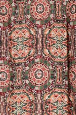 Groene lange jurk met mozaïek print
