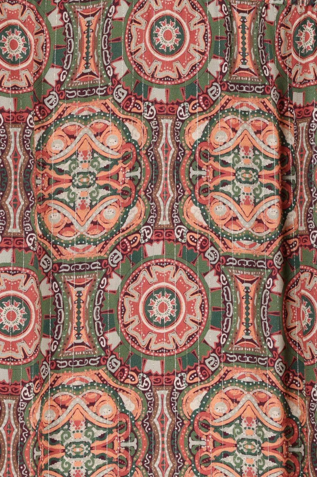 Groene lange jurk met mozaïek print