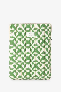 Groene laptophoes met zon en hartjesprint
