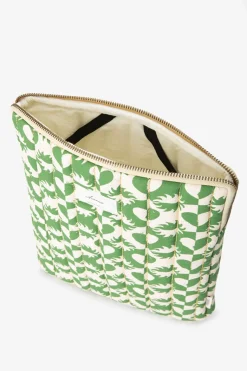 Groene laptophoes met zon en hartjesprint