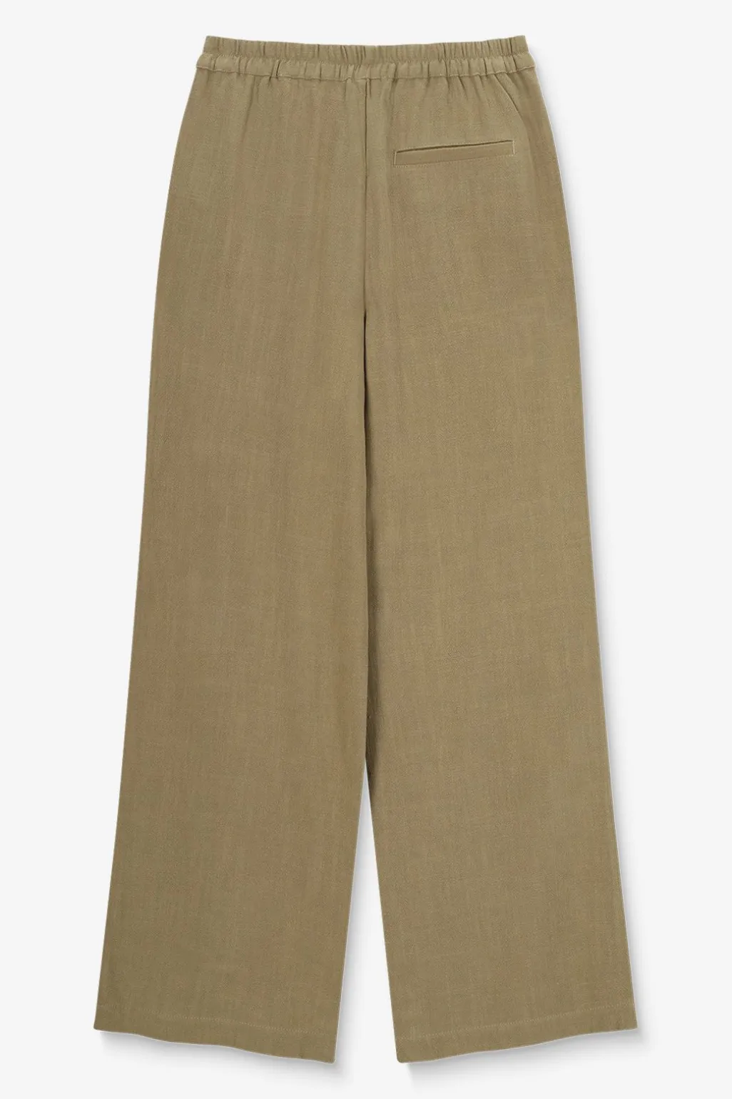 Groene linnen high waist wide leg broek