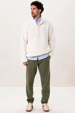 Groene mid-rise chino met elastische taille
