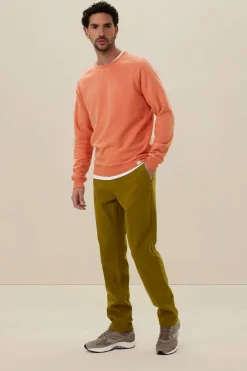 Groene mid-rise chino met elastische taille