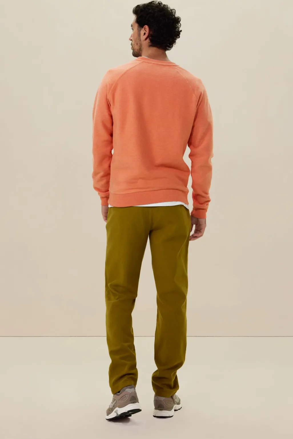 Groene mid-rise chino met elastische taille