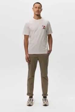 Groene mid-rise katoenen chino