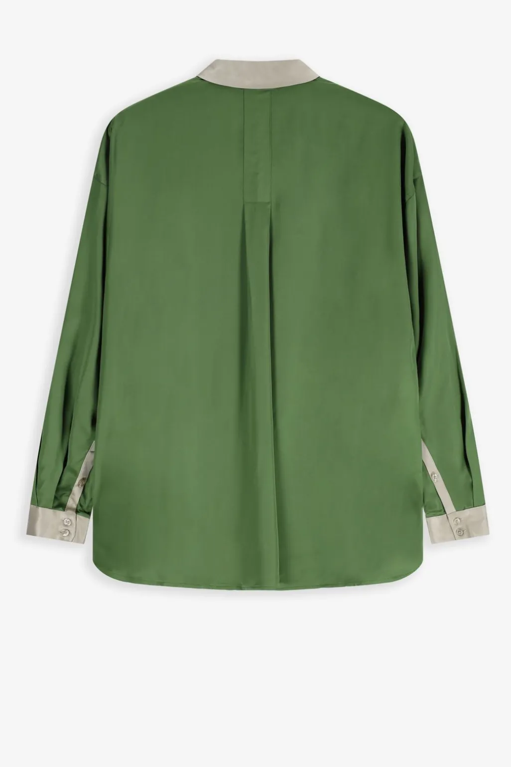 Groene oversized satijnen blouse
