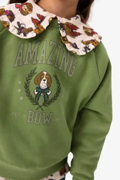 Groene oversized sweater met print