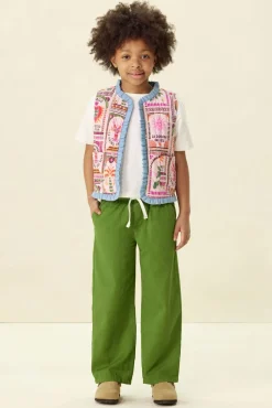 Groene pull on broek