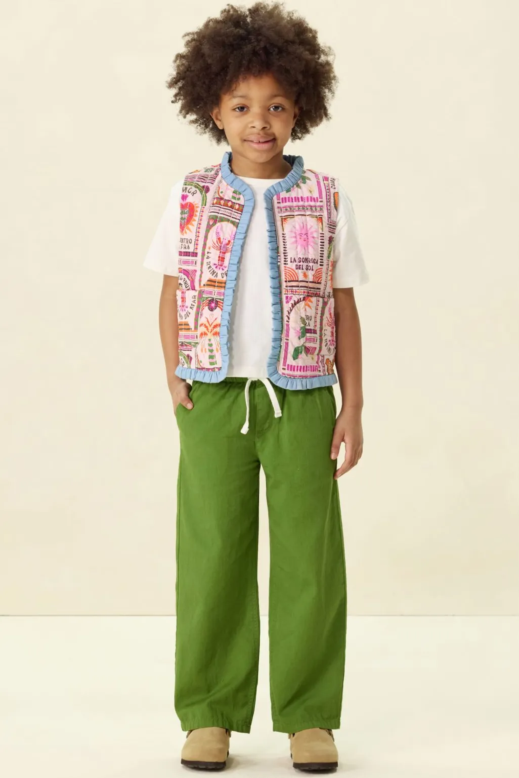Groene pull on broek