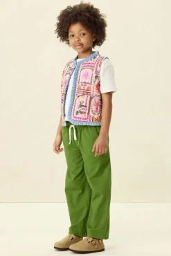 Groene pull on broek