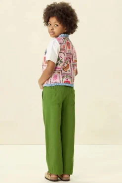 Groene pull on broek
