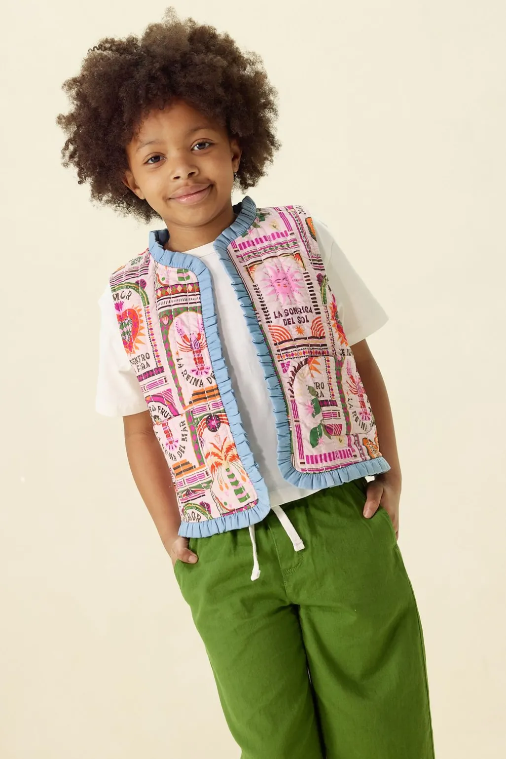 Groene pull on broek